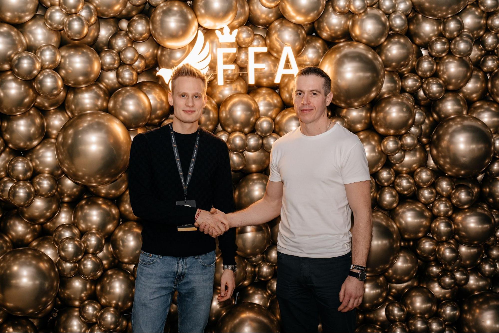 Olexandr Orlovskyi with a student in crypt photo